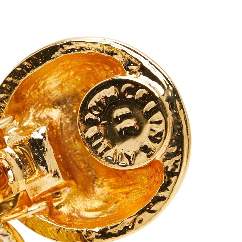 Celine Vintage Triomphe Macadam Earrings, Gold Plated, Women's. - Picture 4 of 6